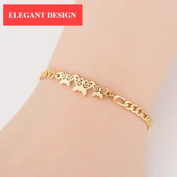 New Modern Elegant Stainless Steel Luxury Bracelet For Women Lovely Animal Butterfly Elephant Strand Bracelets Bangles Jewelry Accessories