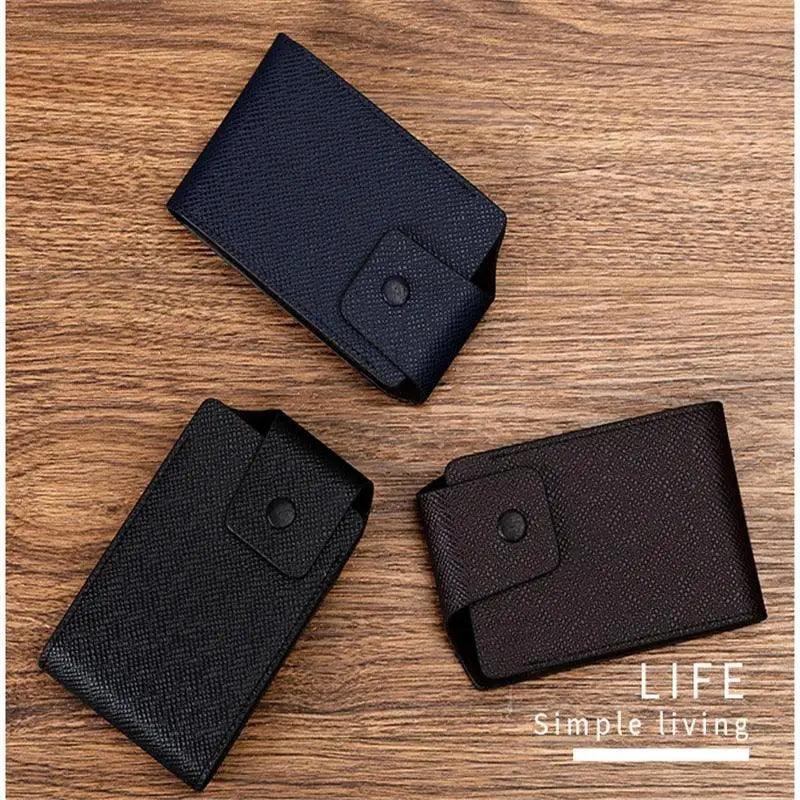 New Modern Fashion Unisex Business Leather Wallet Cool ID Credit Card Holder Name Cards Case Pocket Organizer Bag Multiple Card Slots Wallet Clip Very Light Wearable Clip