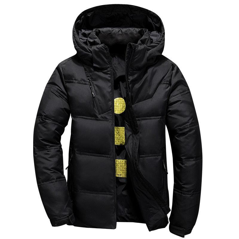 New Modern Red Jacket With Hood Men Winter Warm Solid Color Hooded Unique Design Jackets Elegant Men's Warm Winter Jacket Winter Outdoor Coat Comfortable Jacket