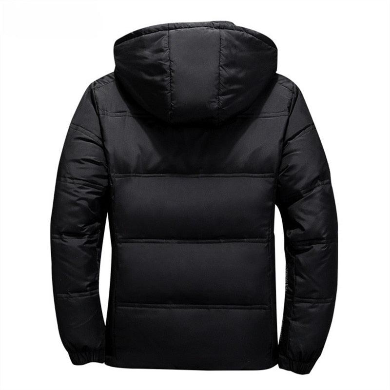 New Modern Red Jacket With Hood Men Winter Warm Solid Color Hooded Unique Design Jackets Elegant Men's Warm Winter Jacket Winter Outdoor Coat Comfortable Jacket