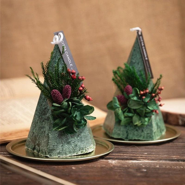 New Nordic Christmas Tree Scented Candle Simple Wedding Home Decor Christmas Tree Scented Candle Cute Candle for Christmas New Years Long Burn Time Unique Fragrance Candle