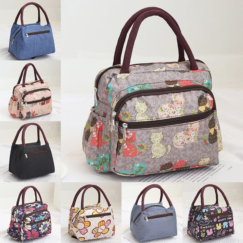 New Oxford Cloth Portable Bag Portable Folding Portable Lunch Box Bag Lunch Bag Thermal Insulation Bag Picnic Bag