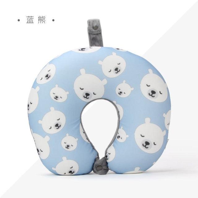 New Polar Bear And Cat U-shaped Travel Pillows For Sleeping Microbead Foam Cartoon Neck Pillow Office Airplane Soft Headrest Premium Travel Pillow Sleep with NO Neck Pain Super Soft Memory Foam Neck Pillow Easy Washing