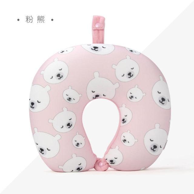 New Polar Bear And Cat U-shaped Travel Pillows For Sleeping Microbead Foam Cartoon Neck Pillow Office Airplane Soft Headrest Premium Travel Pillow Sleep with NO Neck Pain Super Soft Memory Foam Neck Pillow Easy Washing