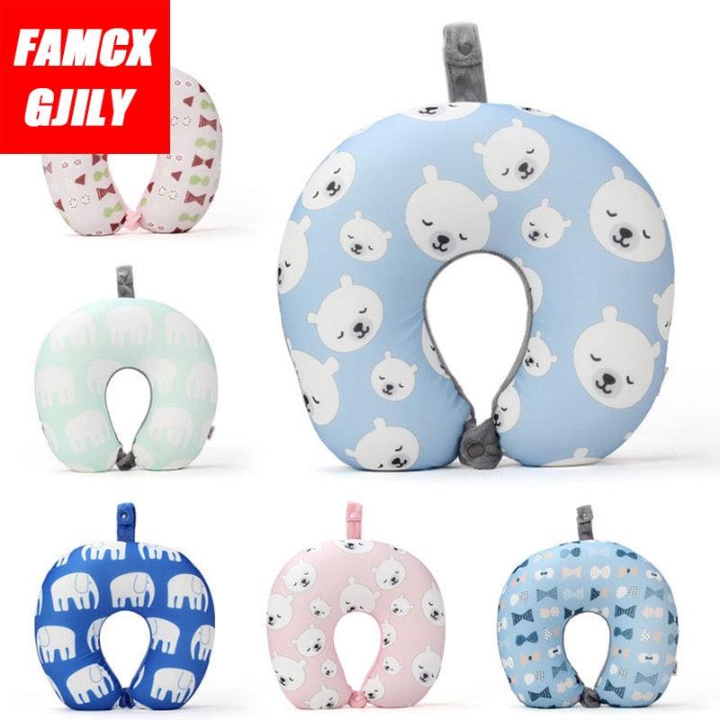 New Polar Bear And Cat U-shaped Travel Pillows For Sleeping Microbead Foam Cartoon Neck Pillow Office Airplane Soft Headrest Premium Travel Pillow Sleep with NO Neck Pain Super Soft Memory Foam Neck Pillow Easy Washing