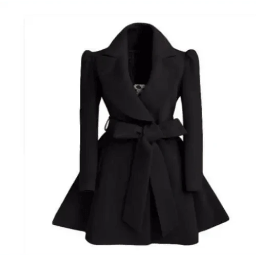 New Popular Women's Woolen Windbreaker Overcoat Jacket Coats Red XL Autumn And Winter Long Windbreaker Overcoat Fashionable Coat Jacket