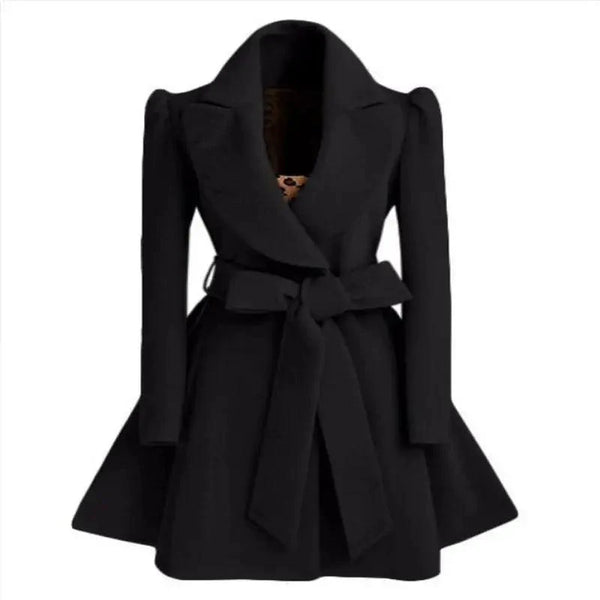 New Popular Women's Woolen Windbreaker Overcoat Jacket Coats Red XL Autumn And Winter Long Windbreaker Overcoat Fashionable Coat Jacket