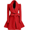 New Popular Women's Woolen Windbreaker Overcoat Jacket Coats Red XL Autumn And Winter Long Windbreaker Overcoat Fashionable Coat Jacket