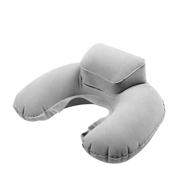 New Portable U Shape Air Inflatable Travel Pillow Support Flocking PVC Ultra Soft Comfort Neck Travel Pillow Neck Pillow for Airplane Travel Inflatable Neck Pillow for Airplane with 3D Contoured Eye Masks Adjustable Neck Support Pillow for Traveling