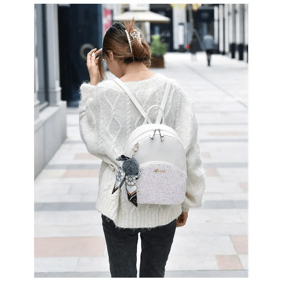 New PU Leather Business Backpacks For Ladies And Girls Fashion Designer Teenage Girls Student School Bags