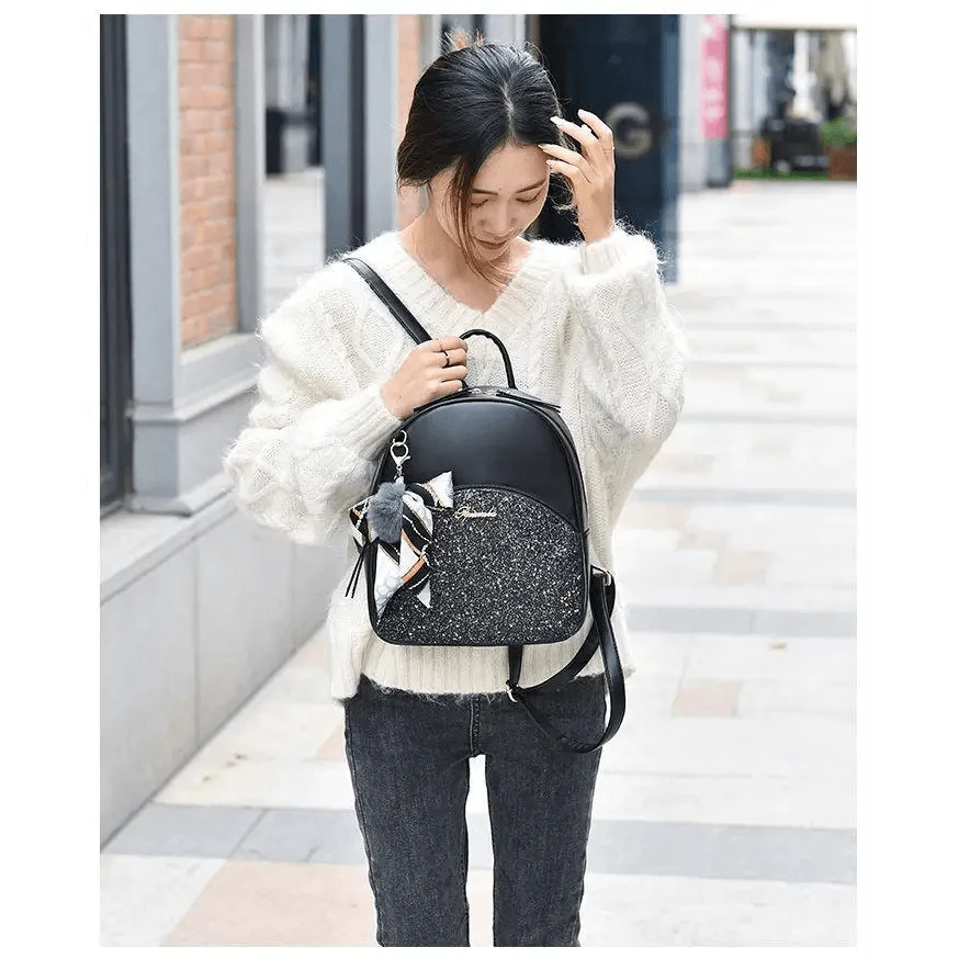 New PU Leather Business Backpacks For Ladies And Girls Fashion Designer Teenage Girls Student School Bags