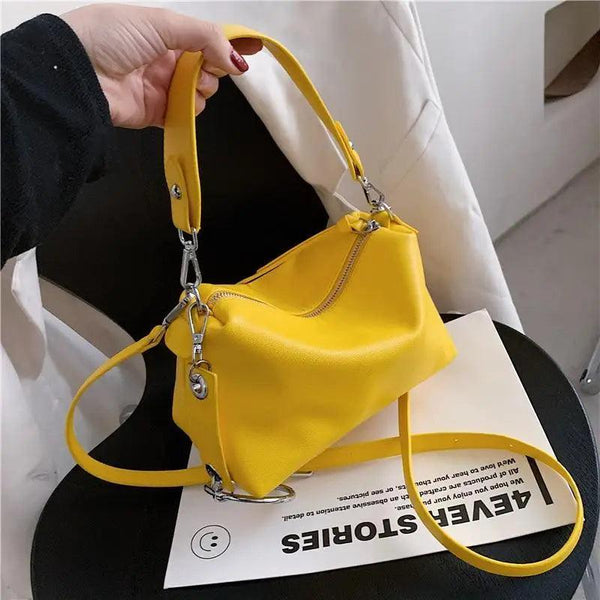 New PU Leather Shoulder Bag for Women Designer Wide Belt Handbags with Chain For Ladies