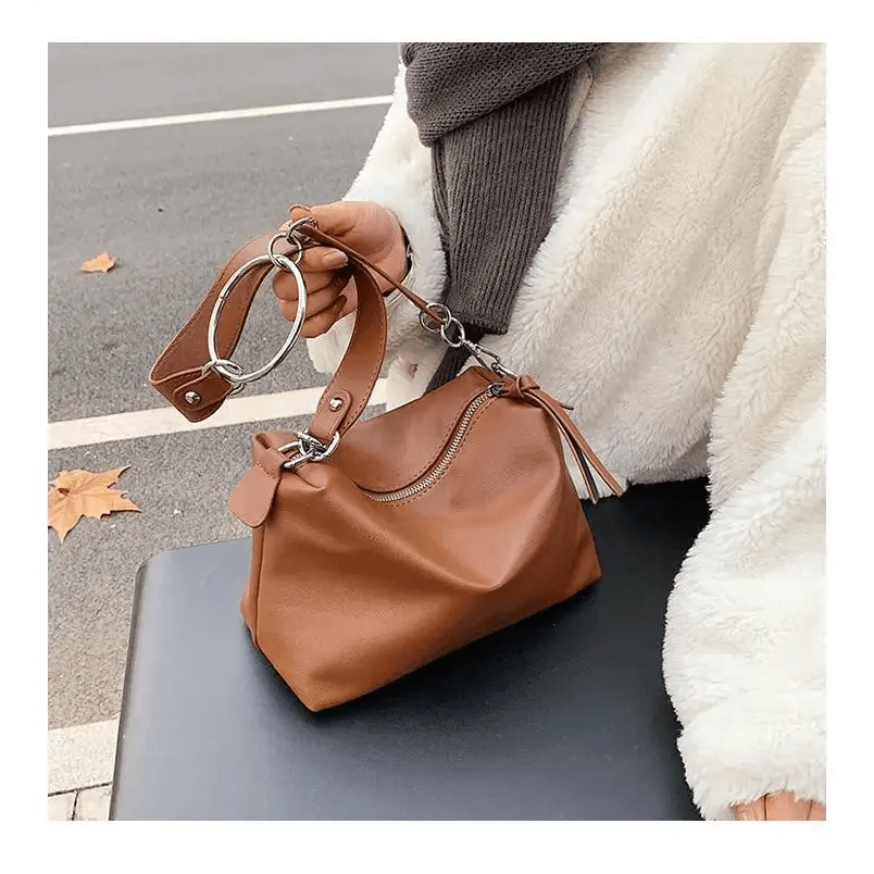 New PU Leather Shoulder Bag for Women Designer Wide Belt Handbags with Chain For Ladies