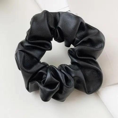 New Red PU Leather Hair Tie Autumn Large Girls Winter Comfortable Ponytail Hair Bands Strong Elastic Grip Women Hair Accessories