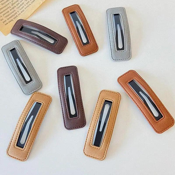 New Red PU Leather Hair Tie Autumn Large Girls Winter Comfortable Ponytail Hair Bands Strong Elastic Grip Women Hair Accessories