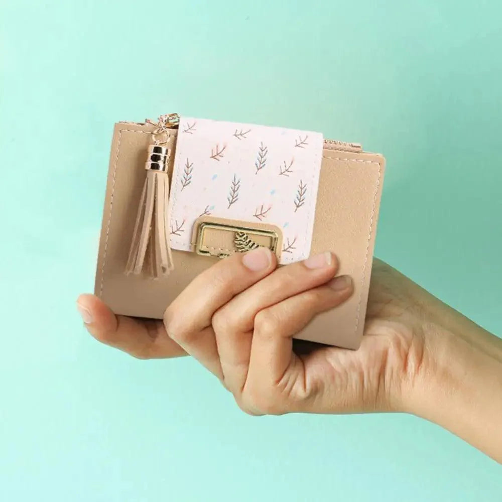 New Short PU Leather Clutch Bags Card Holder Wallet And  Small Coin Purse for Women And Girls