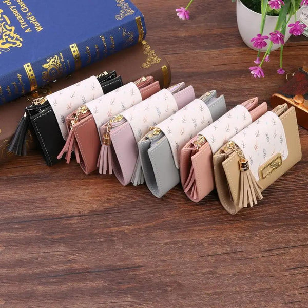 New Short PU Leather Clutch Bags Card Holder Wallet And  Small Coin Purse for Women And Girls