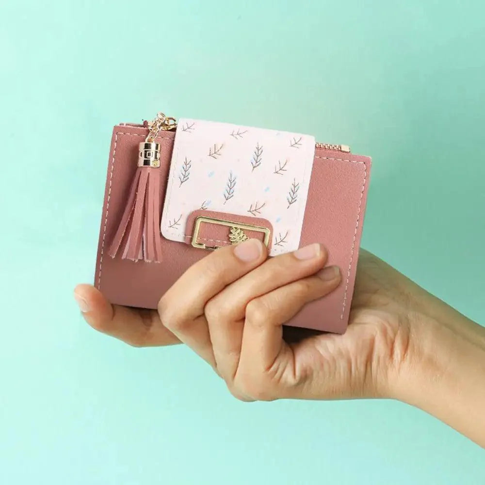 New Short PU Leather Clutch Bags Card Holder Wallet And  Small Coin Purse for Women And Girls
