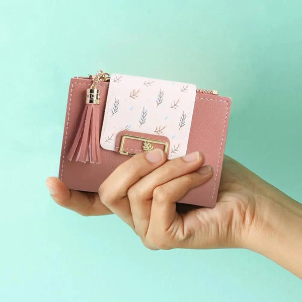 New Short PU Leather Clutch Bags Card Holder Wallet And  Small Coin Purse for Women And Girls
