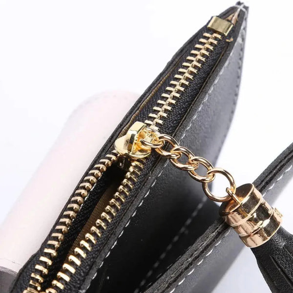 New Short PU Leather Clutch Bags Card Holder Wallet And  Small Coin Purse for Women And Girls