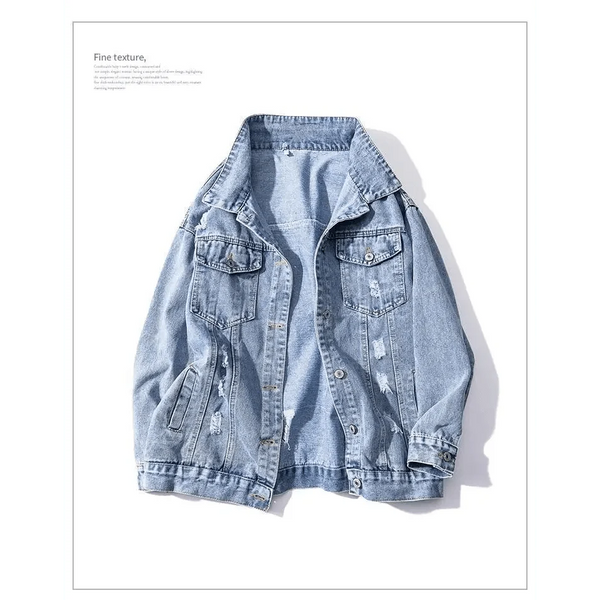 New Sizzling Women's Denim Jacket Fashionable Streetwear Letter Stylish Chic Printed Ripped Holes Jean Patchwork Jeans Female Coat