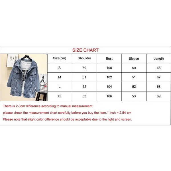 New Sizzling Women's Denim Jacket Fashionable Streetwear Letter Stylish Chic Printed Ripped Holes Jean Patchwork Jeans Female Coat