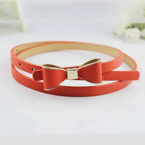 New Slim PU Leather Fashion Bow Waist Belt For Women Casual Dress Retro Design Women Waistband