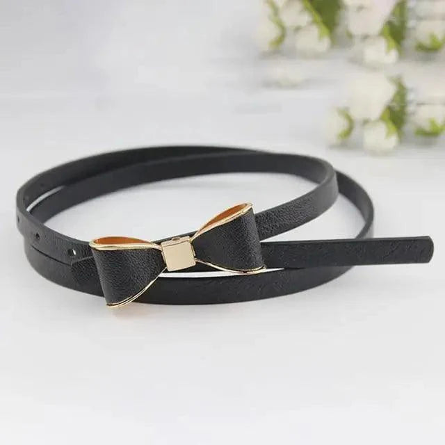 New Slim PU Leather Fashion Bow Waist Belt For Women Casual Dress Retro Design Women Waistband