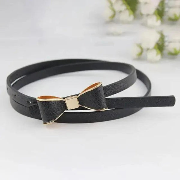 New Slim PU Leather Fashion Bow Waist Belt For Women Casual Dress Retro Design Women Waistband