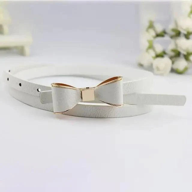 New Slim PU Leather Fashion Bow Waist Belt For Women Casual Dress Retro Design Women Waistband