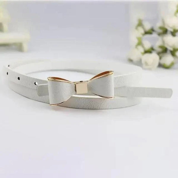 New Slim PU Leather Fashion Bow Waist Belt For Women Casual Dress Retro Design Women Waistband
