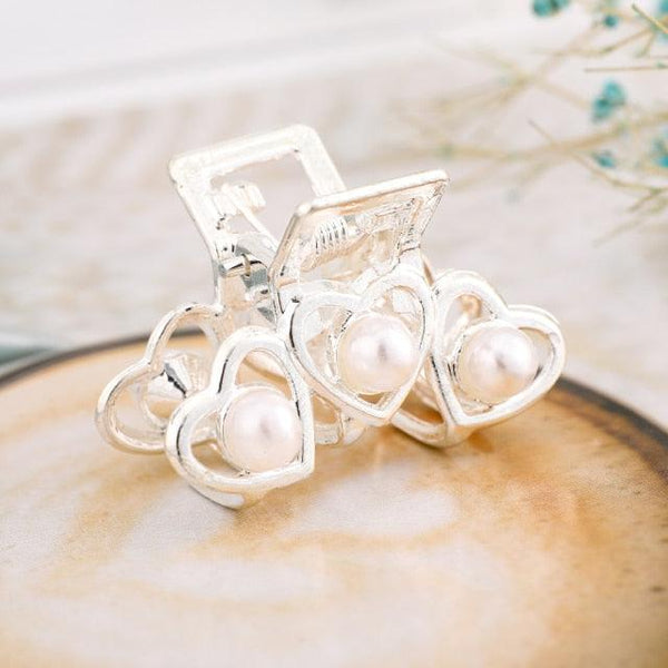 New Small Pearl Hair Claw Rhinestone For Women Hairpins Girls Clamps Hair Crab Clips Metal Hair Accessories Headdress Fashion Hairgrips Band Accessories For Party