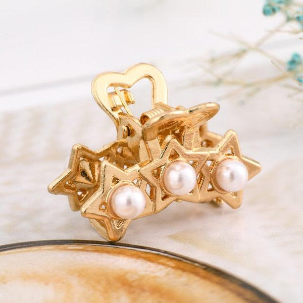 New Small Pearl Hair Claw Rhinestone For Women Hairpins Girls Clamps Hair Crab Clips Metal Hair Accessories Headdress Fashion Hairgrips Band Accessories For Party