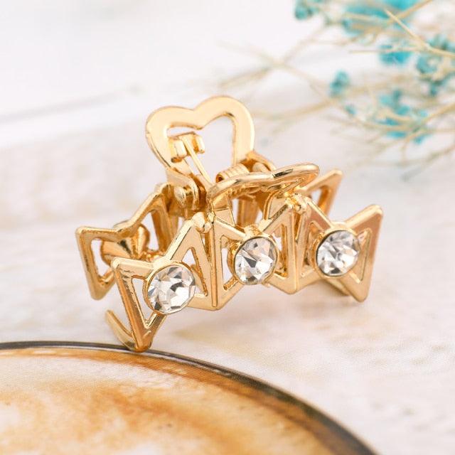 New Small Pearl Hair Claw Rhinestone For Women Hairpins Girls Clamps Hair Crab Clips Metal Hair Accessories Headdress Fashion Hairgrips Band Accessories For Party