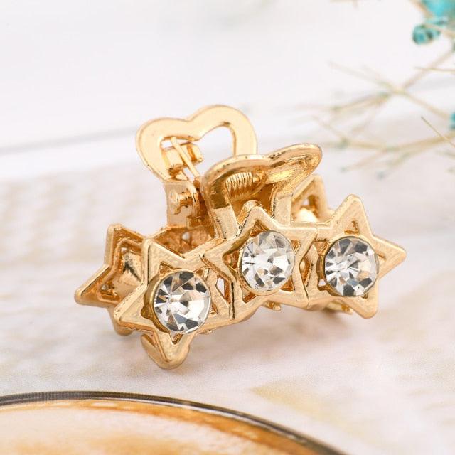 New Small Pearl Hair Claw Rhinestone For Women Hairpins Girls Clamps Hair Crab Clips Metal Hair Accessories Headdress Fashion Hairgrips Band Accessories For Party