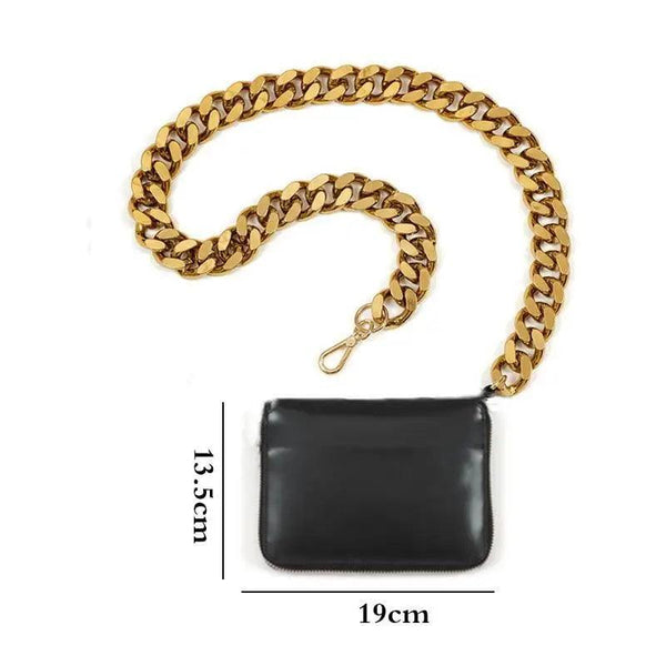 New Sparkling Thick Metal Chain Shoulder Bag Bike Wallet, Mini Bag, Coin Purse. Fashionable Women Pack Leather Crossbody Bags