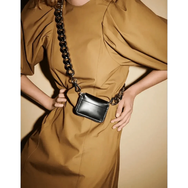 New Sparkling Thick Metal Chain Shoulder Bag Bike Wallet, Mini Bag, Coin Purse. Fashionable Women Pack Leather Crossbody Bags