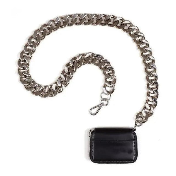 New Sparkling Thick Metal Chain Shoulder Bag Bike Wallet, Mini Bag, Coin Purse. Fashionable Women Pack Leather Crossbody Bags