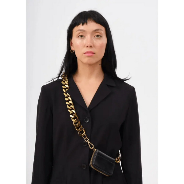 New Sparkling Thick Metal Chain Shoulder Bag Bike Wallet, Mini Bag, Coin Purse. Fashionable Women Pack Leather Crossbody Bags