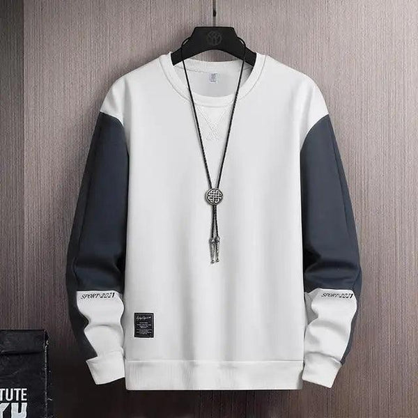 New Spring Man Sweatshirt Casual Hip Hop Streetwear Loose Hoodies Men's Patchwork Pullover Tops Male Men Sweatshirt Streetwear Loose Hoodies Solid Patchwork Pullover Tops