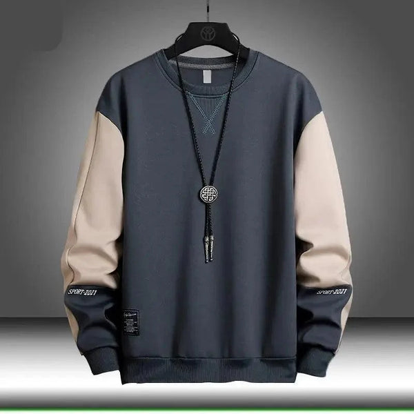New Spring Man Sweatshirt Casual Hip Hop Streetwear Loose Hoodies Men's Patchwork Pullover Tops Male Men Sweatshirt Streetwear Loose Hoodies Solid Patchwork Pullover Tops