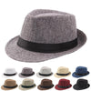 New Spring Summer Retro Men's Hats Fedoras Classic Simple Hat Vintage Short Brim Warm Fedora Hat Belt Design Elegant Summer Sun Hat For Men Summer Accessories UV Protection 58cm