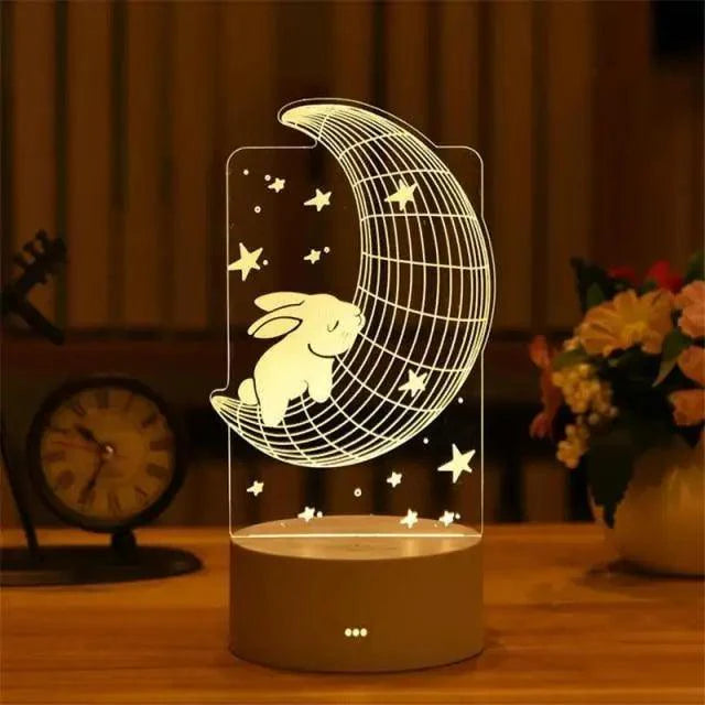 New Sterlling Romantic Love 3D Lamp Heart-shaped Balloon Acrylic LED Night Light Decorative Table Lamp Valentine's Day Sweetheart Wife's Gift