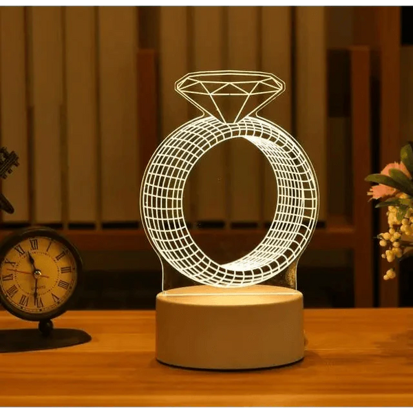 New Sterlling Romantic Love 3D Lamp Heart-shaped Balloon Acrylic LED Night Light Decorative Table Lamp Valentine's Day Sweetheart Wife's Gift