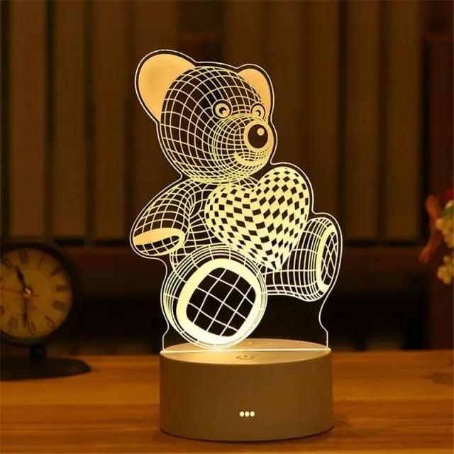 New Sterlling Romantic Love 3D Lamp Heart-shaped Balloon Acrylic LED Night Light Decorative Table Lamp Valentine's Day Sweetheart Wife's Gift