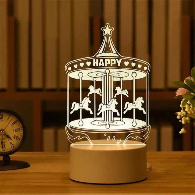 New Sterlling Romantic Love 3D Lamp Heart-shaped Balloon Acrylic LED Night Light Decorative Table Lamp Valentine's Day Sweetheart Wife's Gift