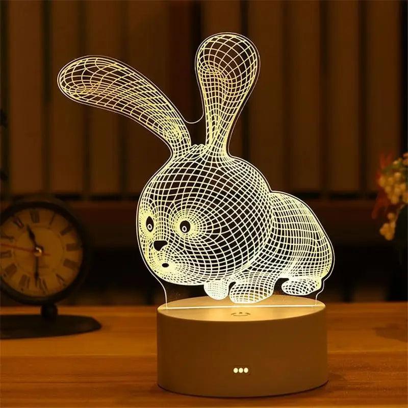 New Sterlling Romantic Love 3D Lamp Heart-shaped Balloon Acrylic LED Night Light Decorative Table Lamp Valentine's Day Sweetheart Wife's Gift