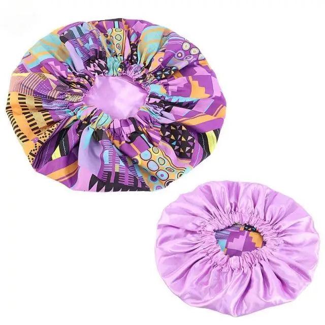 New Stunning Extra Large Satin Lined Bonnet Women Big Size Beauty Print Satin Silk Bonnet Sleep Night Cap Head Cover Bonnet Hat