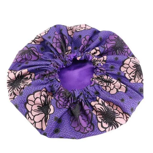 New Stunning Extra Large Satin Lined Bonnet Women Big Size Beauty Print Satin Silk Bonnet Sleep Night Cap Head Cover Bonnet Hat