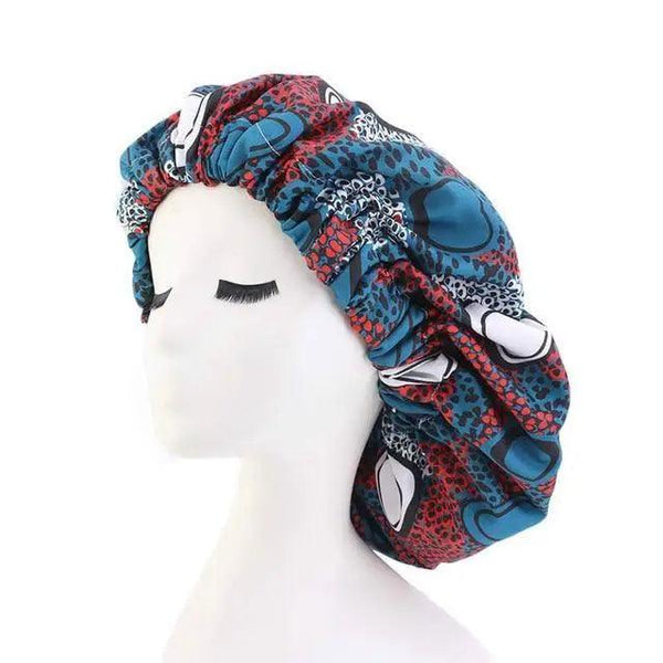 New Stunning Extra Large Satin Lined Bonnet Women Big Size Beauty Print Satin Silk Bonnet Sleep Night Cap Head Cover Bonnet Hat